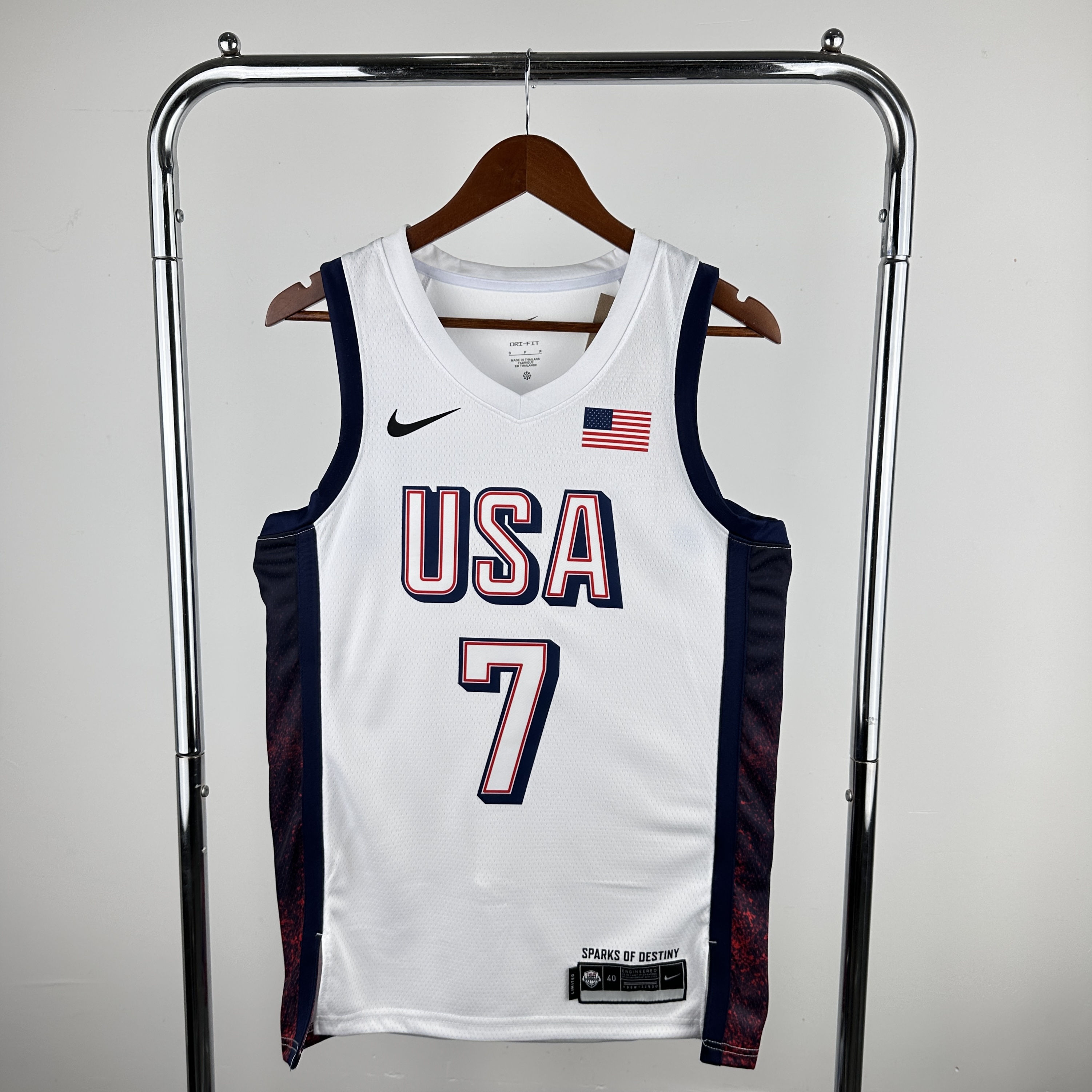 2024 Olympic USA #7 Durant White Nike NBA Jersey